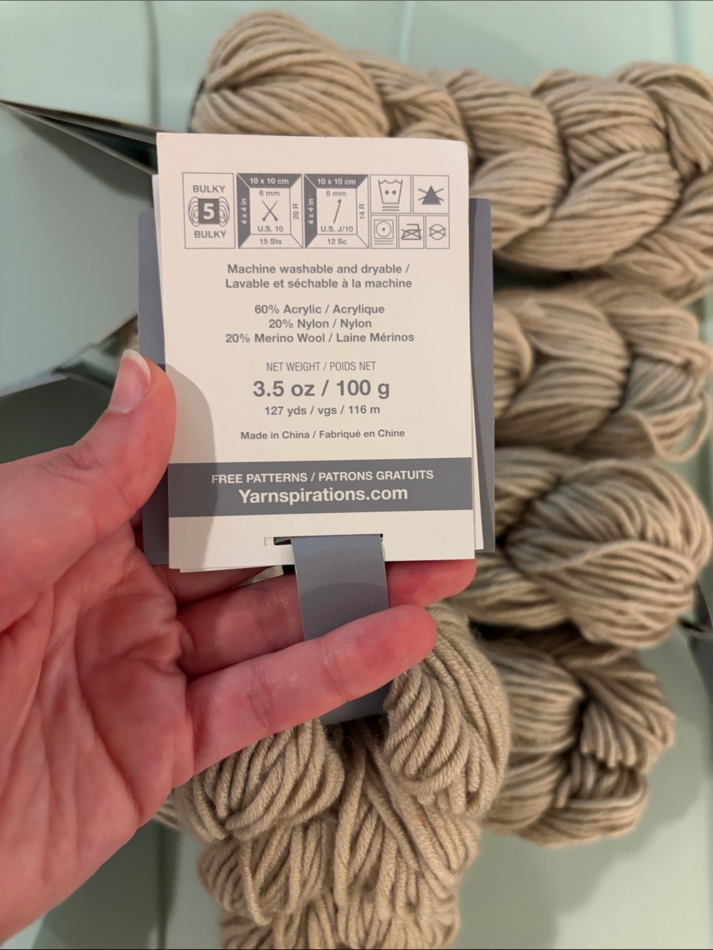 Caron x Pantone Yarn - Mushroom Greige - Picture 4 of 4
